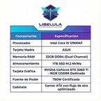 PC Gamer Extreme Intel Core i9 12900KF | NVIDIA RTX 5060 Ti 16GB | 32GB RAM | 1TB SSD - Edición Elite